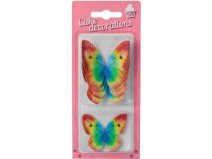 dekorace z jedleho papiru motylci duhovi 8 ks