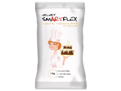 smartflex velvet bila cokolada 1 kg v sacku potahovaci a modelovaci hmota na dorty