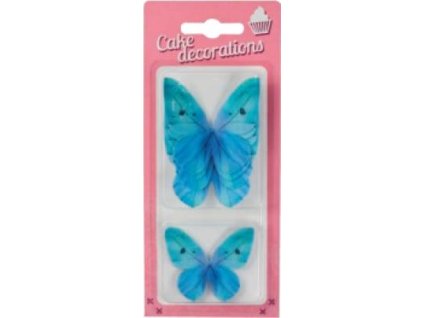 dekorace z jedleho papiru motylci modri 8 ks
