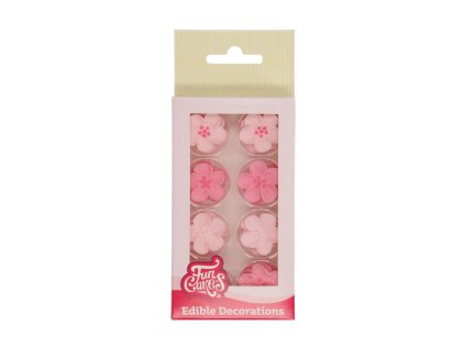 FUNCAKES2022 F50595 FUNCAKES SUGAR DECORATIONS FLOWER MIX PINK SET24 JPG