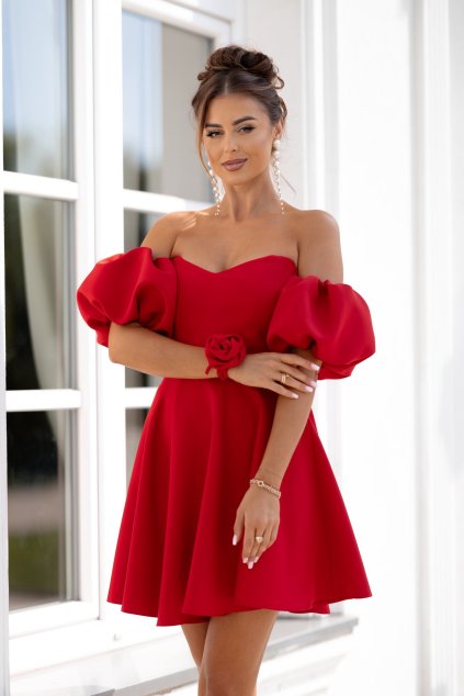 Krátke spoločenské červené korzetové šaty