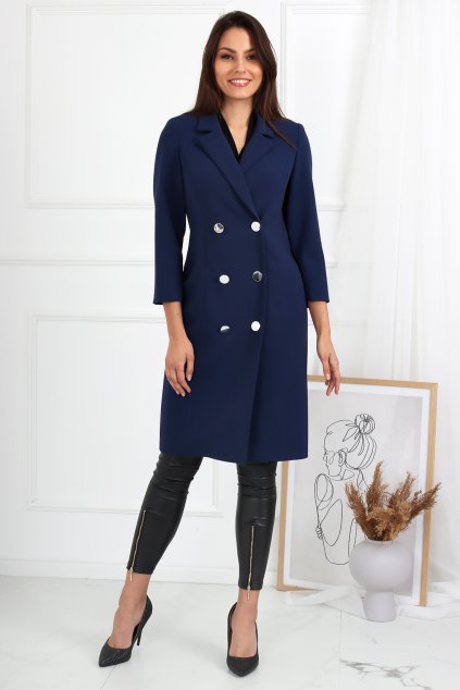 Krátke tmavomodré sakové šaty 103/3