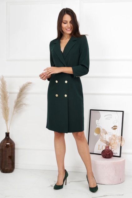 zelené sakové šaty