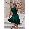 Krátke tmavozelené spoločenské šaty DEBORAH s opaskom 612/2