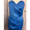 Dlhé modré korzetove šaty satenove  827/2