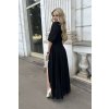 Dlhé čierne spoločenské šaty s 3/4 rukávom 98/3