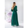 Dlhé tmavozelené spoločenské šaty s 3/4 rukávom 98/2