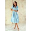 Nebeské modré spoločenské midi šaty 221/8