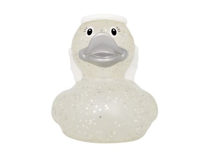 Gumowa kaczuszka z brokatem, aniołek 1