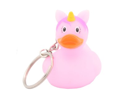 Gumowa kaczuszka różowy jednorożec, breloczek 1