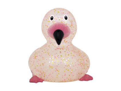 Gumowa kaczuszka flaming z brokatem 1