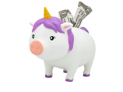 Skarbonka świnka jednorożec, biała 1