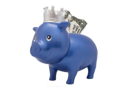 Skarbonka świnka niebieska z koroną 1