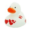 Gumowa kaczuszka z sercami, biała 2