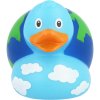 Gumowa kaczuszka niebieska z globusem 1