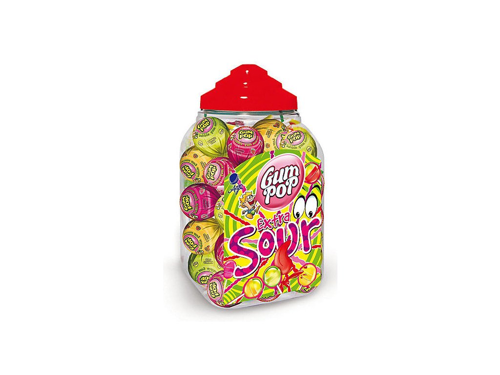 Gum Pop Ekstra kwaśne lizaki owocowe 100x18g