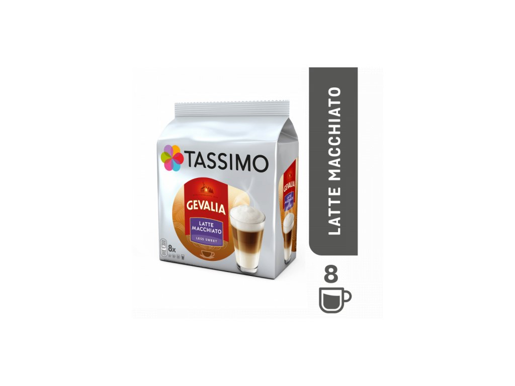 TASSIMO Kawa GEVALIA Latte Macchiato mniej cukru 8 porcji
