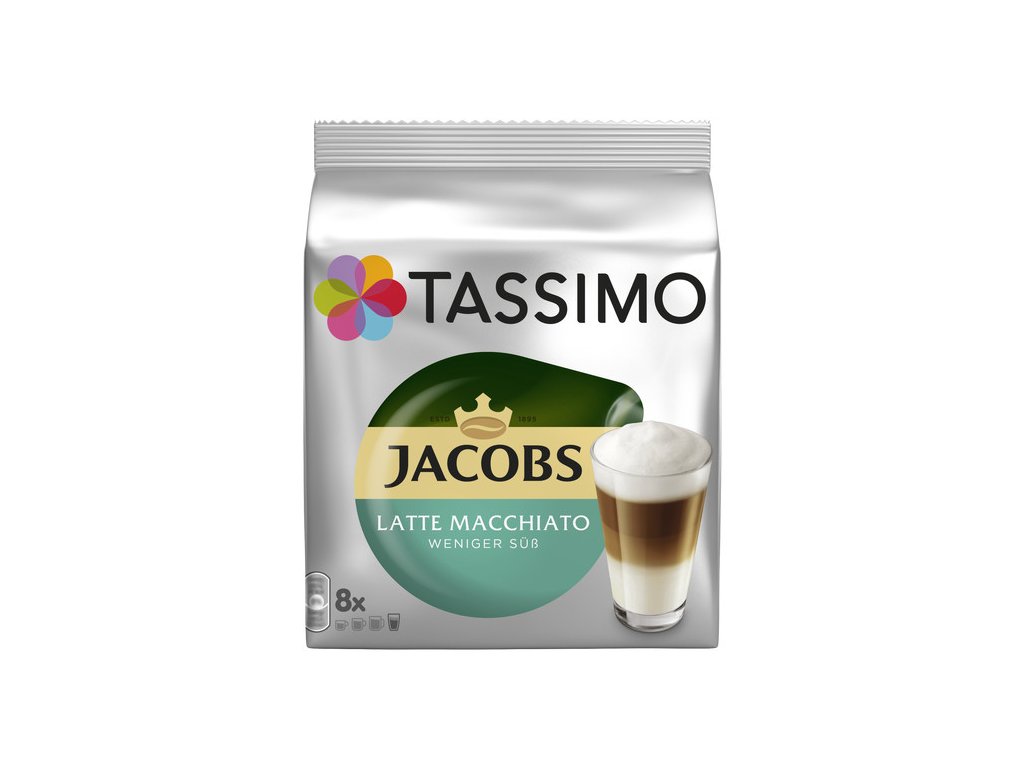 TASSIMO Jacobs LATTE MACCHIATO Mniej Cukru 236g 8 porcji