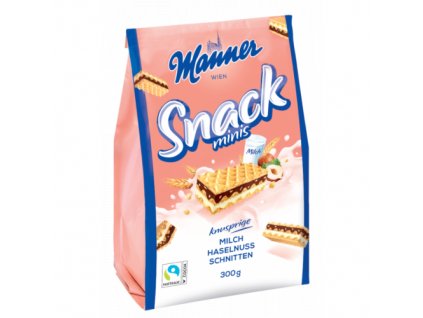 Manner Snack Minis Milk-Hazelnut wafle orzechowo-śmietankowe 300g