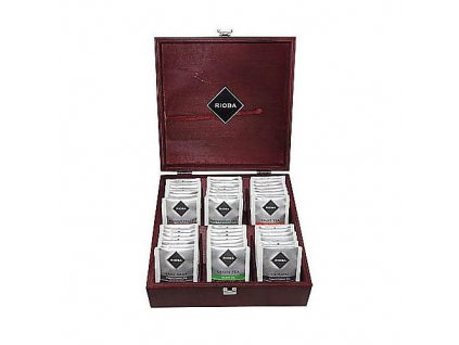 Rioba 6 smaków herbaty x 10 kopert w drewnianym pudełku / skrzynce