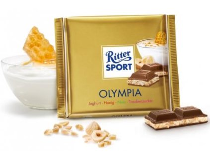 RITTER SPORT Olympia Czekolada mleczna z naczieniem jogurtowo-miodowo-orzechowym 100g