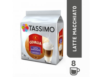 TASSIMO Kawa GEVALIA Latte Macchiato mniej cukru 8 porcji