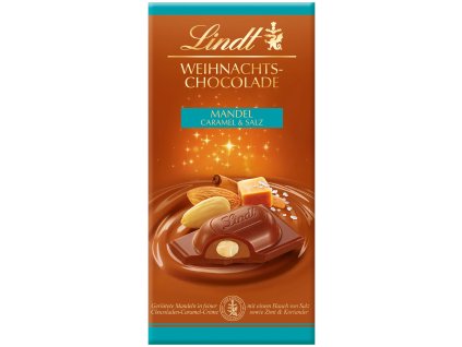 Lindt Świąteczna czekolada z migdałami, karmelem i solą 100g