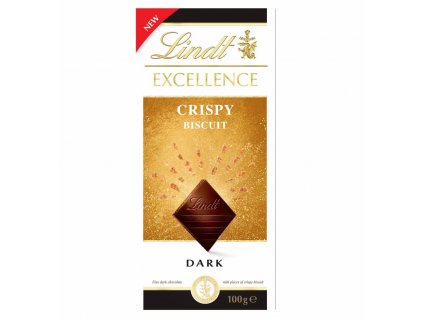 Lindt Excellence Dark Crispy Biscuit Ciemna czekolada z kawałkami ciasteczek 100g