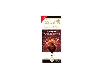 Lindt Excellence Dark Crispy Wafer&Caramel Ciemna czekolada karmelowe herbatniki 100g