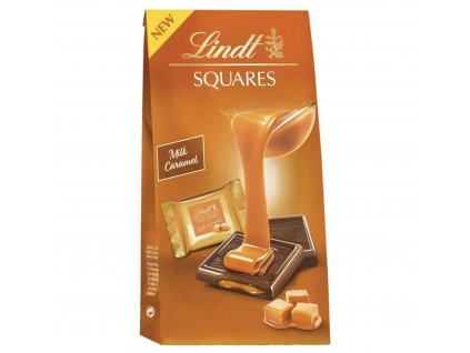 Lindt Squares Milk Caramel Cekoladki mleczne karmelowe 144g