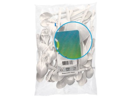 Łyżeczka do kawy BIO-polipropylen 13cm biała 50 szt.