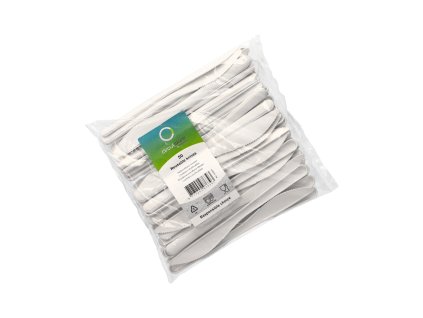 Nóż BIO-polipropylen 18,5 cm biały 1x50 szt