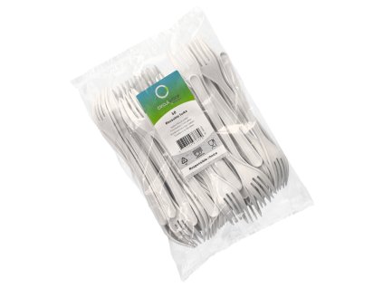 Widelec BIO-polipropylen 18,5 cm biały 50 szt.