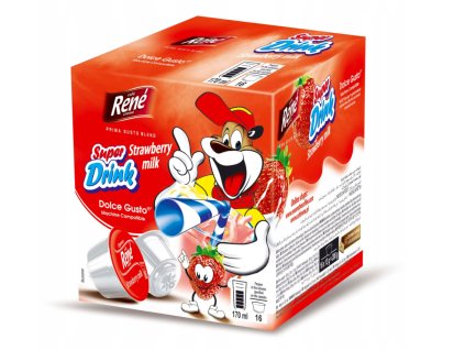 RENE Super Drink Mleko truskawkowe napój 16 kapsułek