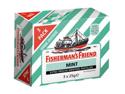 Fishermans Friend Pastylki mentolowe bez cukru 3 saszetki 75g