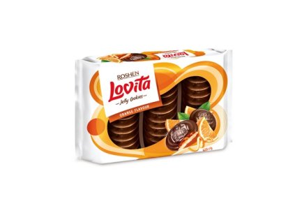 Lovita Biszkopty w czekoladzie pomarańczowe 420g