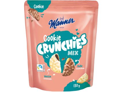 Manner Cookie Crunchies Mix Ciasteczka w białej i mlecznej czekoladzie 130 g