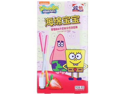 SpongeBob SquarePants Coated Sticks Paluszki w polewie mleczno -  truskawkowej 48 g