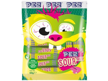 PEZ Sour Mix Rolls kwaśne owocowe pastylki 60 g