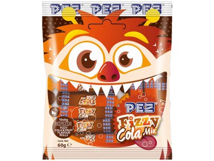 PEZ Fizzy Cola Mix Rolls Colowe i owocowe pastylki 60 g