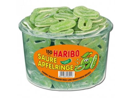 Haribo Saure Apfelringe Kwaśne jabłkowe żelki krążki 150 sztuk w pudełku