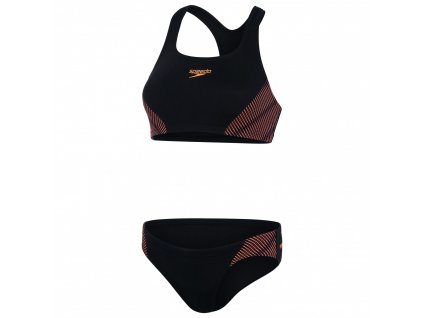 speedo womens placement raceback brief 2pc bikini