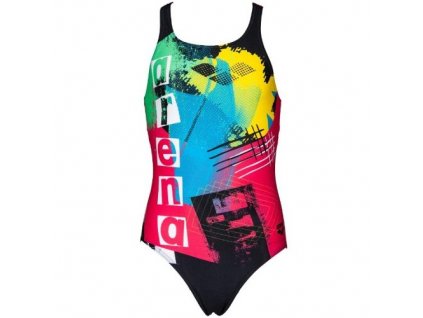 arena g rock jr swim pro back one piece 002298509 black freak rose costume nuoto bambina