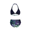 0200082 allover print halterneck bikini