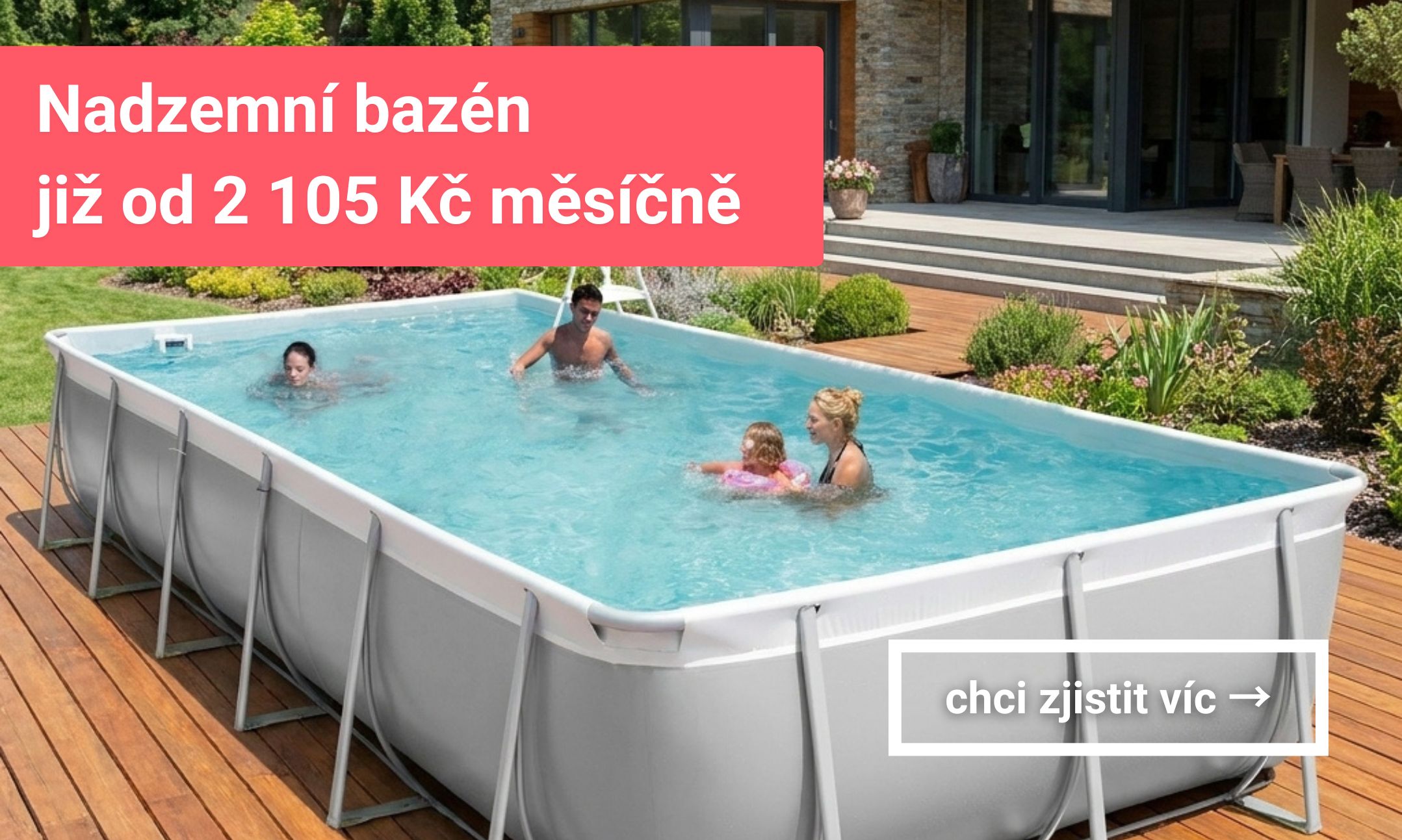 Bazén již od 2 105 Kč měsíčně