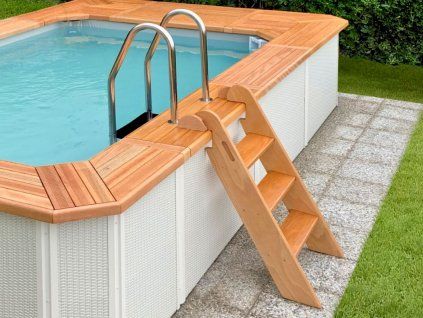 Bazénové schůdky INOX/LEGNO