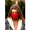 Látková rouška skládaná - jednobarevná červená