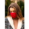 Látková rouška skládaná - jednobarevná červená