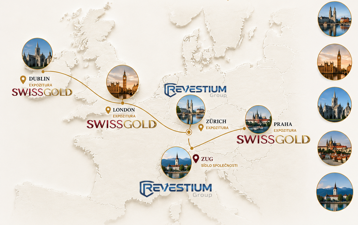 Mapa poboček Swiss Gold