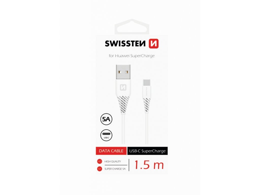 SWISSTEN Datový kabel TPU USB/USB-C SuperCharge 5 A, 1,5 m